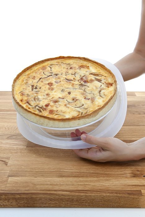 Lekue 11-Inch Quiche Pan with Ceramic Removable Plate, Red N8
