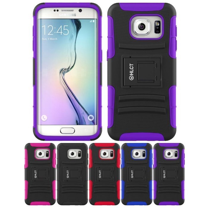 Galaxy S7 Edge Case, HLCT Rugged Shock Proof Dual-Layer Case with Built-In Kickstand for Samsung Galaxy S7 Edge... N27