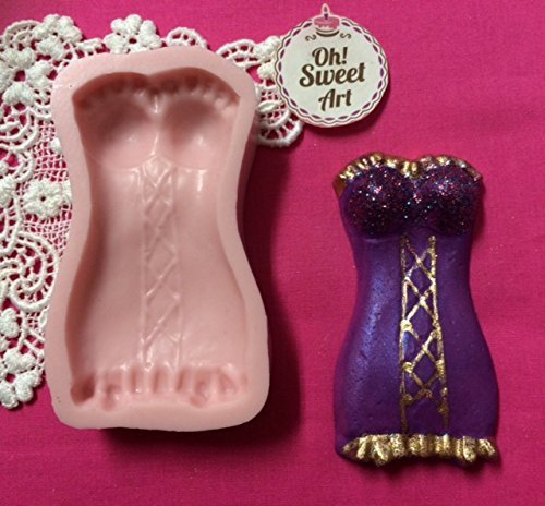 Bachelorette Party Sexy Corset, for fondant, chocolate and more...Silicone Mold By Oh! Sweet Art FDA Approved...