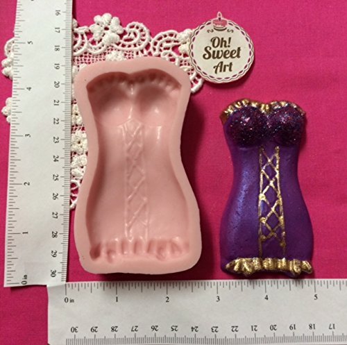 Bachelorette Party Sexy Corset, for fondant, chocolate and more...Silicone Mold By Oh! Sweet Art FDA Approved... N2