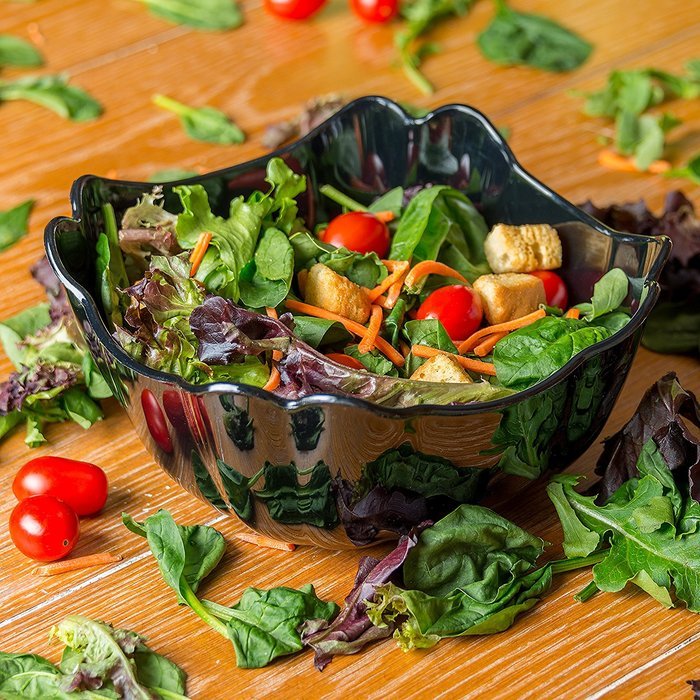 Carlisle 653103 Orchid Polycarbonate Deli Bowl, 1.6 qt. Capacity, 7.56 x 7.56 x 3.61", Black (Case of 12) N8