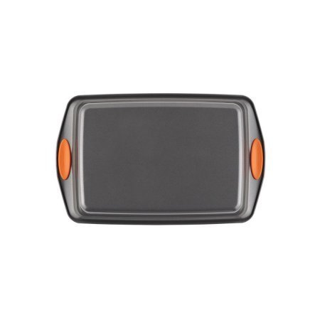 Nonstick Bakeware 9-Inch by 13-Inch Oven Lovin&rsquo; Rectangle Cake Pan, Gray with Orange Handles