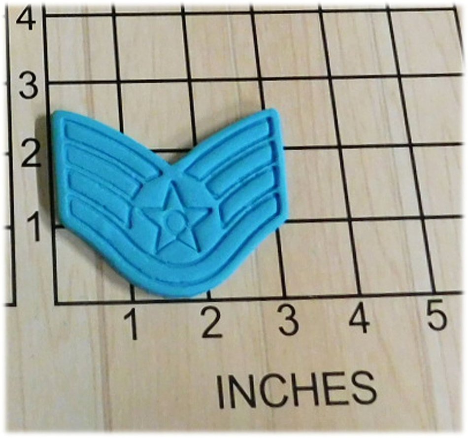 US Air Force Staff Sergeant Stripes Shaped Cookie Cutter and Stamp #1057