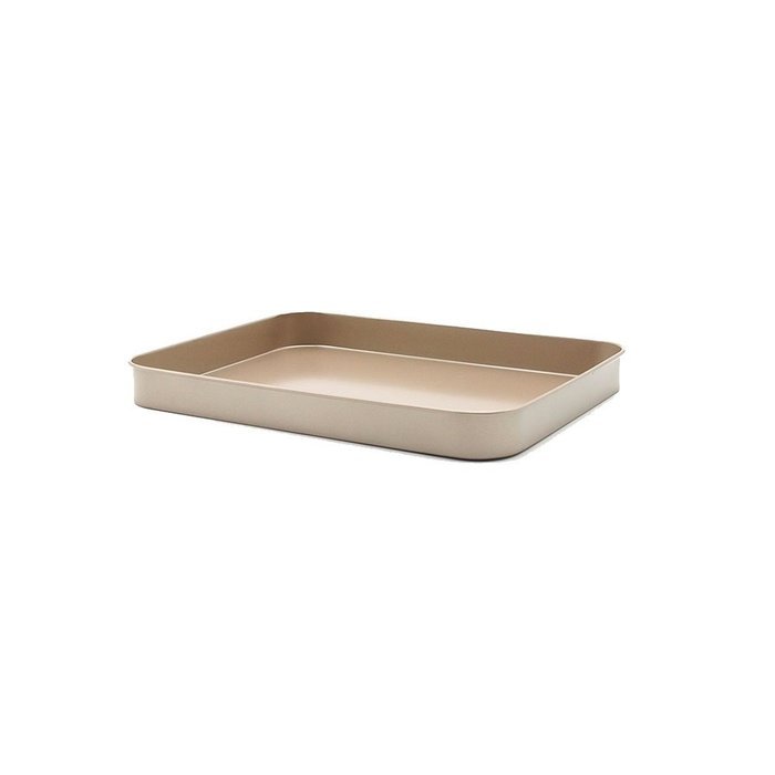 Midium Baking pan CHAMPAGNE Color 20.7x16.7x2.4CM Platium-3X Pating FDA Aproved N2