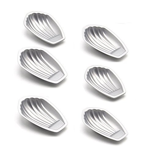 Astra shop Non-stick Single Madeleine Mold/ Shell Baking Pans/ Tart Pans/ Baking Molds, Set of 6(3"x 2") N3