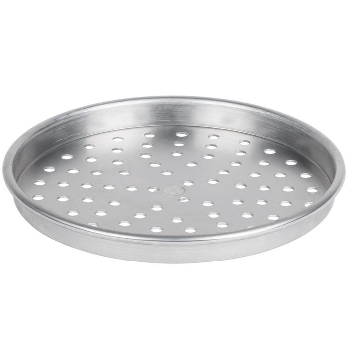 American Metalcraft HA4010P 10" x 1" Perforated Heavy Weight Aluminum Straight Sided Pizza Pan N2