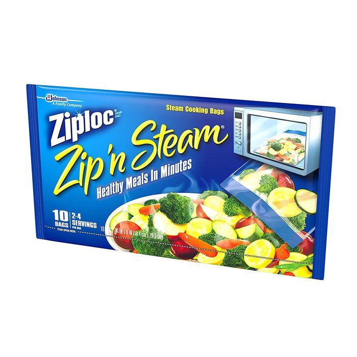 Ziploc Zip'n'Steam Microwave Cooking Bags, Medium - 10 bags N2
