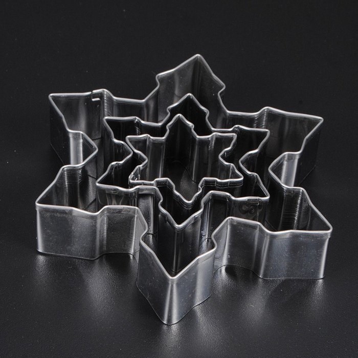3 Pcs/Lot Snowflake Shape Cookie Cutter Stainless Steel Snow Form Cookie Mold Diy Fondant Chocolate Cake Decoration... N3