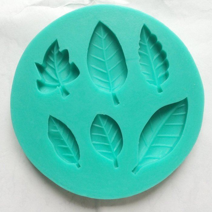 Allforhome Leaf Silicone Mould - Create 6 Leaves - Fondant Leaf Mold - Sugarcraft Leaf candy Mold - flexible silicone...