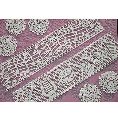 Sher FOUR-C Cake Supplies Lace Silicone Mold Embossing Mat for Cake Lace,Baking Pad Lace Mat Decorating Tools...
