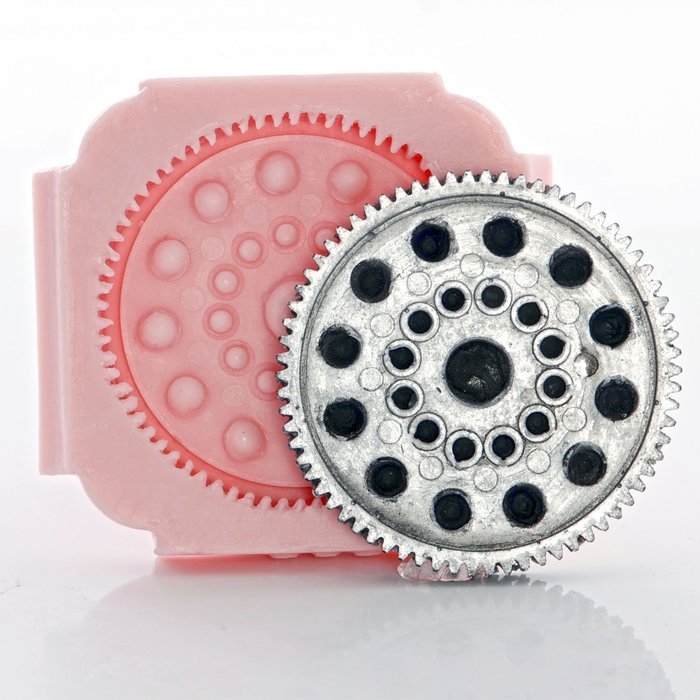 Large Steampunk Gear Mold Easy To Use Flexible Silicone Food Safe Fondant, Chocolate, Candy, Resin, Polymer Clay... N2
