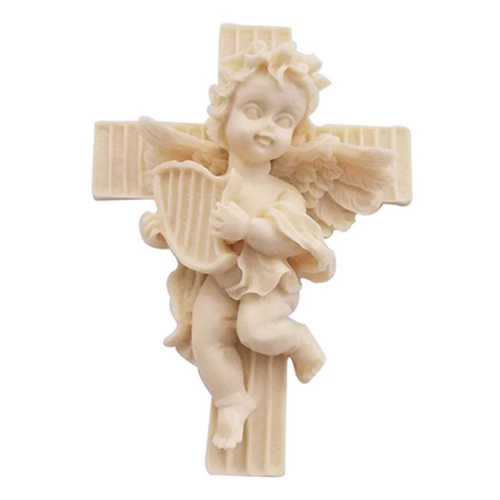 WYD 3D Baby Angel Fondant Cake Mold,Handmade Soap Mold,Cake Mold Decorating (Cross Pigeon Angel) N4