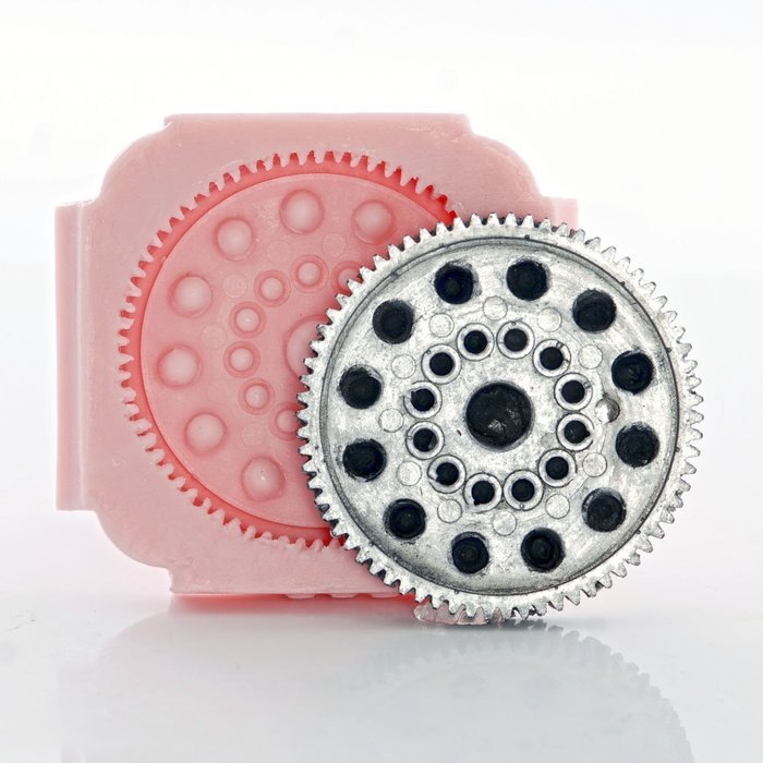 Large Steampunk Gear Mold Easy To Use Flexible Silicone Food Safe Fondant, Chocolate, Candy, Resin, Polymer Clay... N4
