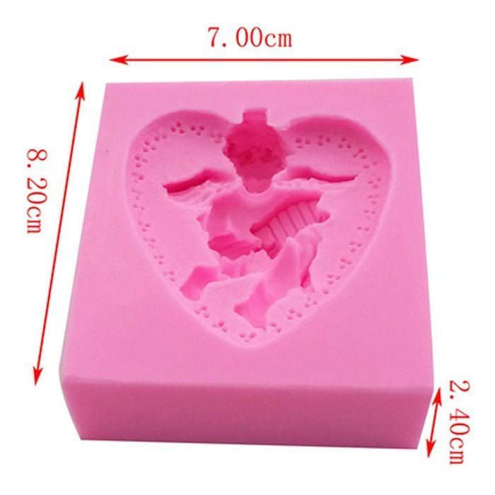 WYD 3D Baby Angel Fondant Cake Mold,Handmade Soap Mold,Cake Mold Decorating (Cross Pigeon Angel) N6