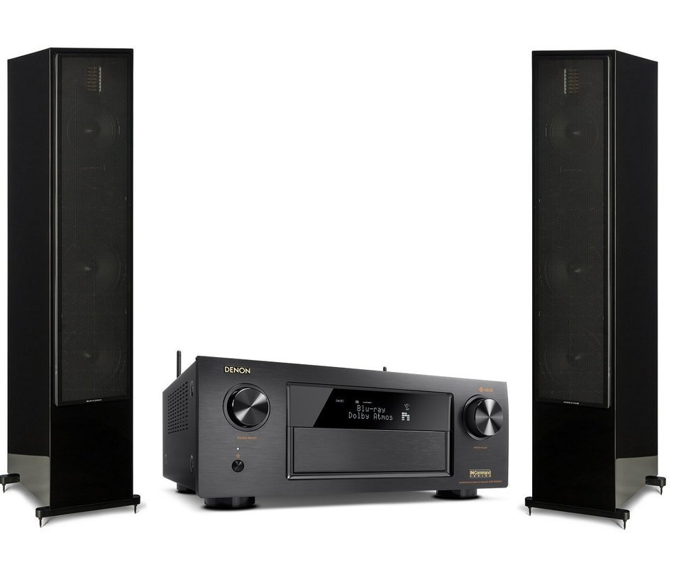 Martin Logan Motion 60XT Black Floorstanding Speakers with Denon AVR-X4300H A/V Receiver