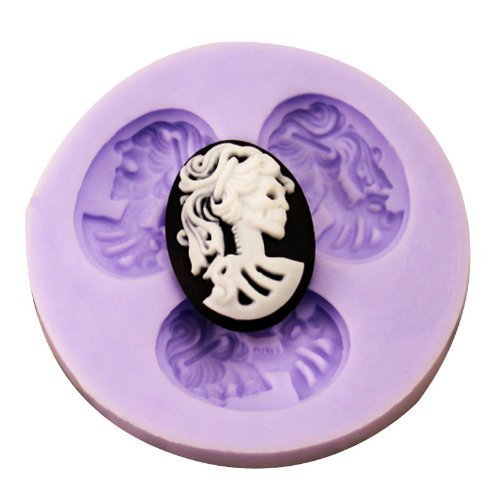Longzang F0105 Skull Fondant Silicone Sugar Craft Mold, Mini, Pink