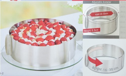 Chris's Home Cake Pan Baking Tools Set Adjustable Cake Pan Cake Mold Size Retractable Stainless Steel Circle Mousse... N3