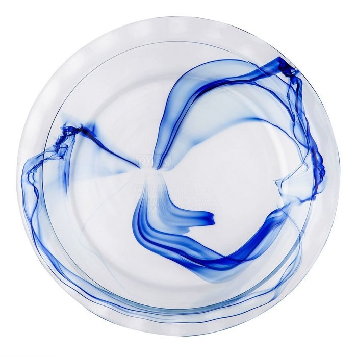 Pyrex Watercolor Collection Blue Lagoon 9.5" Pie Plate N2