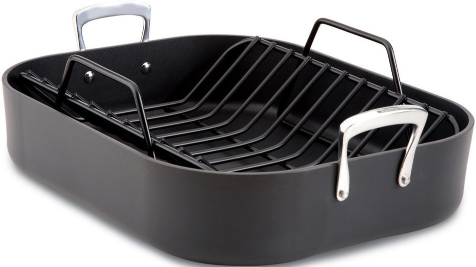 All-Clad E87599 Hard Anodized Aluminum Scratch Resistant Nonstick Anti-Warp Base 16-Inch by 13-Inch Large Roaster...