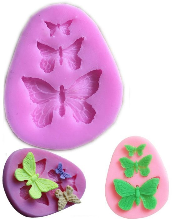 Whosee Style#4 3D Silicone Mold Fondant Cake Chocolate Decor Baking Mold Random Color N25
