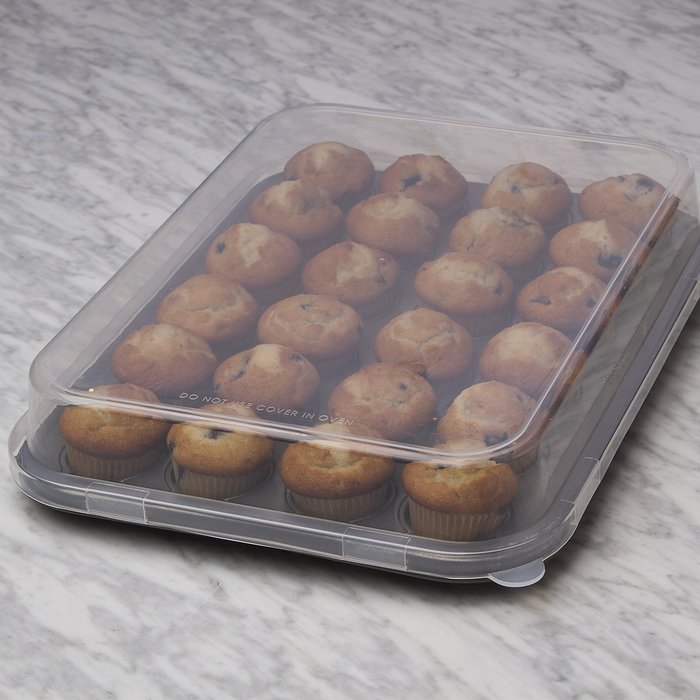 Ecolution Bakeins 24 Mini Muffin and Cupcake Pan with Lid &ndash; PFOA, BPA, and PTFE Free Non-Stick Coating &ndash; Heavy... N6