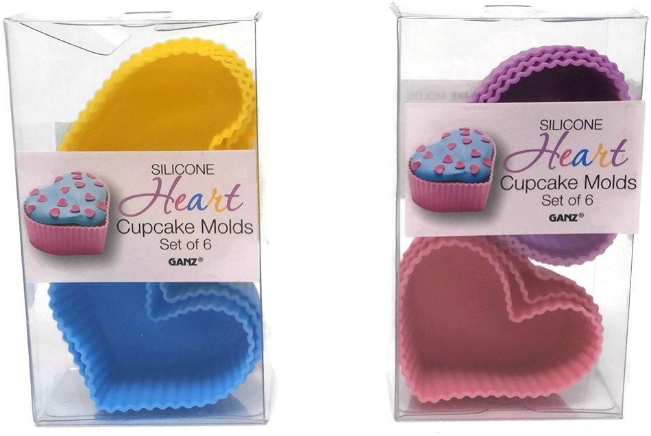 Silicone Heart Cupcake Molds Set of 12 (12) N3