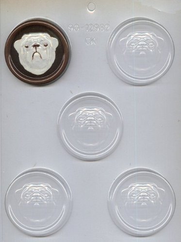 CK Products Bulldog Head on 2-1/2-Inch Round Chocolate Mold