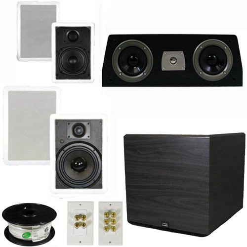 Theater Solutions 5.1 Home Theater 4 Speaker Set with Center, 15" Powered Sub and More TS5W6WC51SET8