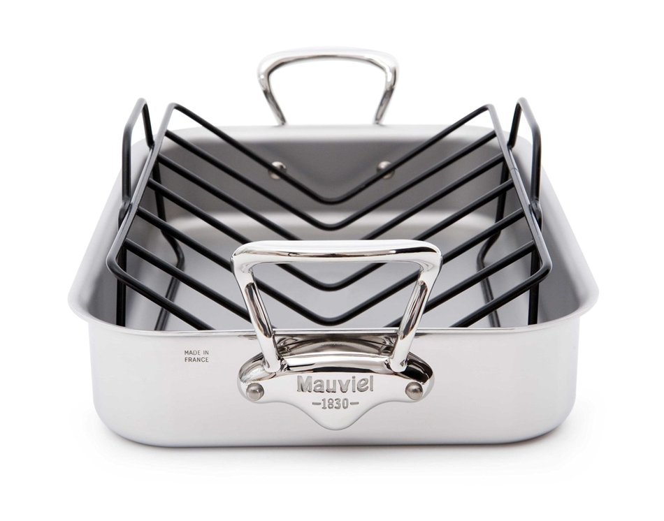 Mauviel Made In France M'cook 5217.40GWP 15.7 by 11.8-Inch Rectangular Roasting Pan and with Bonus Roasting Rack