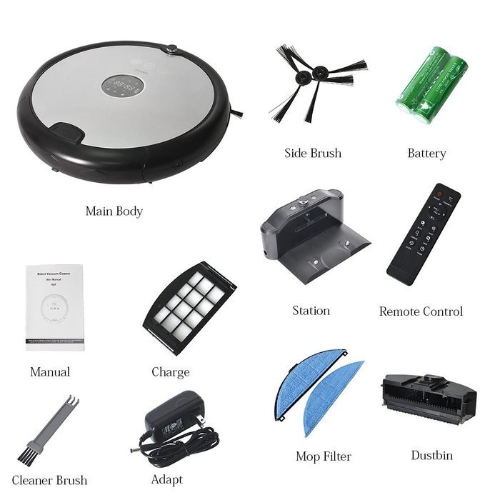Robot Vacuum Cleaner Self-Docking with Drop-Sensing Clean for Pets and Allergies House Ar-Q6 Silver N5