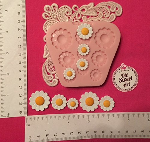 Lots of Daisy flower, flowers ,fondant, soap cupcake topper Cake Silicone Mold By Oh! Sweet Art FDA Approved for... N2