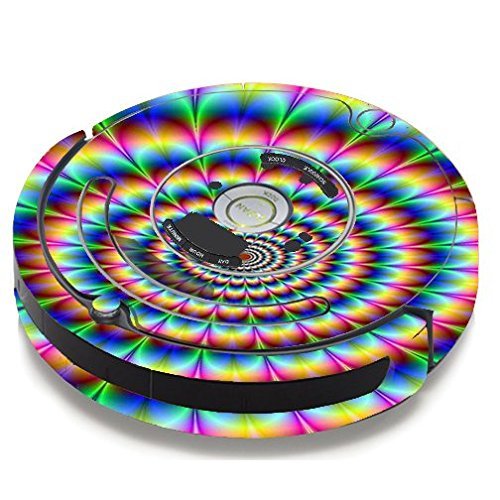 Skin Decal Vinyl Wrap For IRobot Roomba 650 655 Vacuum / Trippy Hologram Dizzy