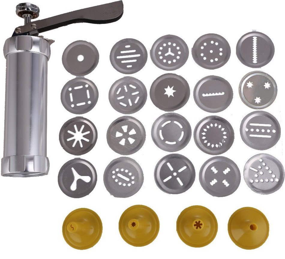 Aluminum Biscuit Cookie Maker Pump Press Machine Cake Decor 12 Moulds 6 Nozzles Silicone Cookie Stamp Biscuit...
