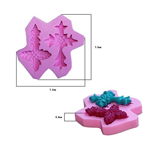 Everyshine Crucifix Cross Shape DIY Fondant Cake Mold Silicone Cake Decoration Mold Creative Baking Chocolate...