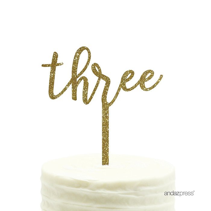Andaz Press 5th Birthday and Anniversary Acrylic Cake Toppers, Pink Glitter, Number 5, 1-Pack N167