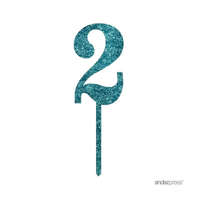 Andaz Press 5th Birthday and Anniversary Acrylic Cake Toppers, Pink Glitter, Number 5, 1-Pack N169