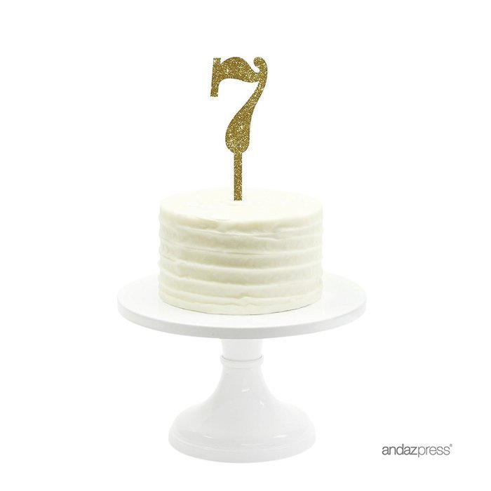 Andaz Press 5th Birthday and Anniversary Acrylic Cake Toppers, Pink Glitter, Number 5, 1-Pack N171