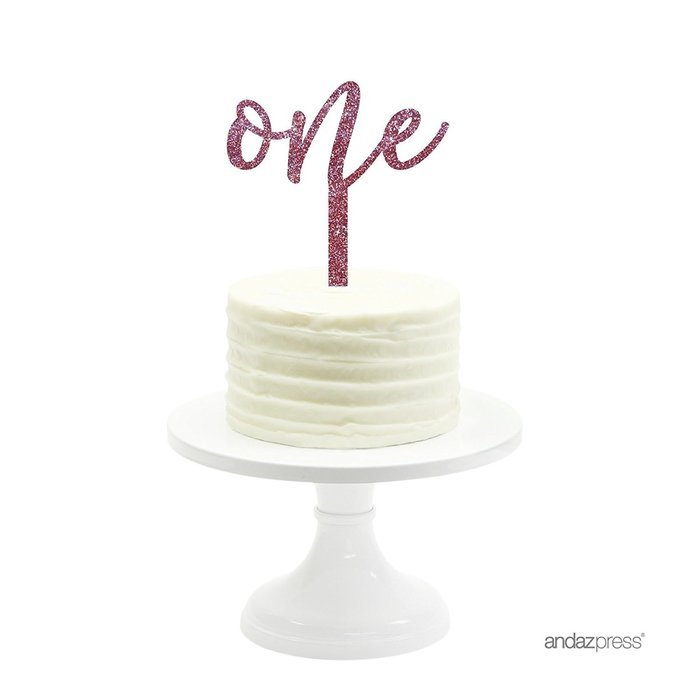 Andaz Press 5th Birthday and Anniversary Acrylic Cake Toppers, Pink Glitter, Number 5, 1-Pack N175