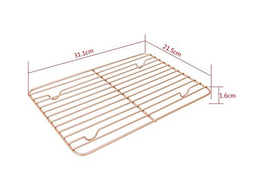 Astra Gourmet Carbon Steel 13.5"x 9.6"x 1" Cookie Sheet Baking Pan with Non-stick Roasting Broiling Cooling Rack... N3