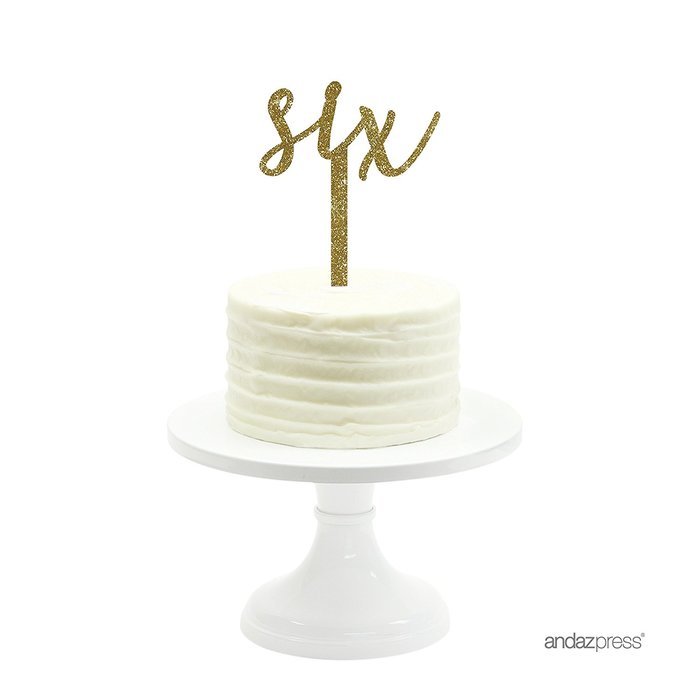Andaz Press 5th Birthday and Anniversary Acrylic Cake Toppers, Pink Glitter, Number 5, 1-Pack N186