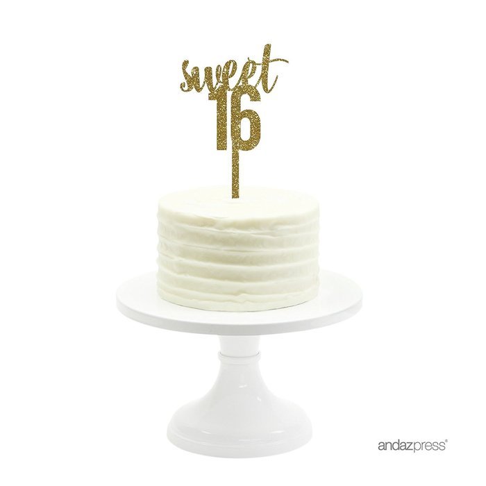 Andaz Press 5th Birthday and Anniversary Acrylic Cake Toppers, Pink Glitter, Number 5, 1-Pack N189