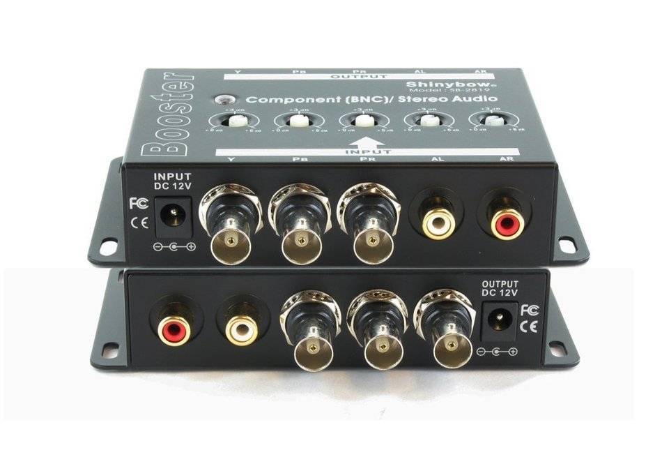 Shinybow Component BNC Video + Stereo Analog Audio Booster Extender Distribution Amplifier SB-2819 by Shinybow N3