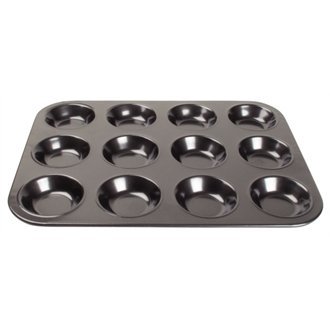 WIN-WARE Non-stick 12 cup mini-muffin tray / pan / tin, carbon steel. 14mm deep.