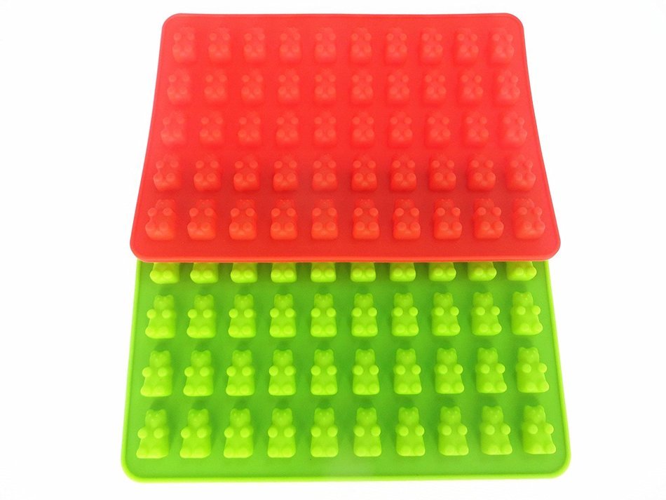 BORN BAKER 4 piece Silicone Gummy Bear Mold Set, Includes 3 Silicone Gummy Bear Molds and One Dropper N7