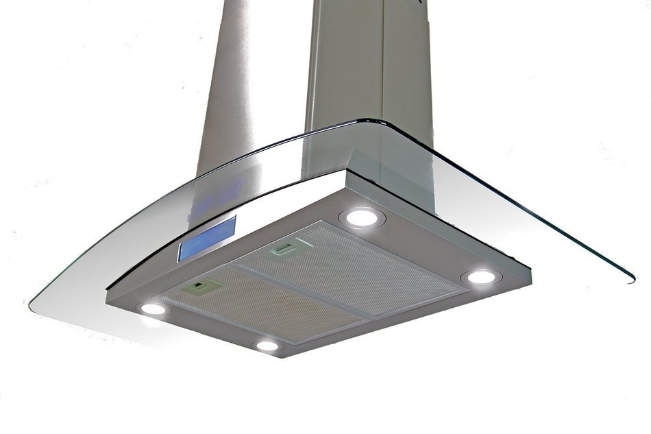 FIREBIRD Stainless Steel 36" Euro Style Island Mount Range Hood LED Screen N6