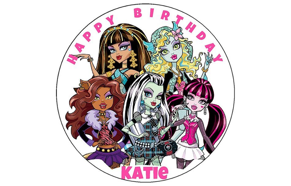 One Quarter Sheet Monster High Edible Image with Personalization N2