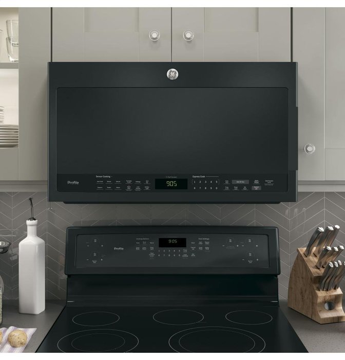 GE PVM9005DJBB Profile 2.1 Cu. Ft. Black Over-the-Range Microwave