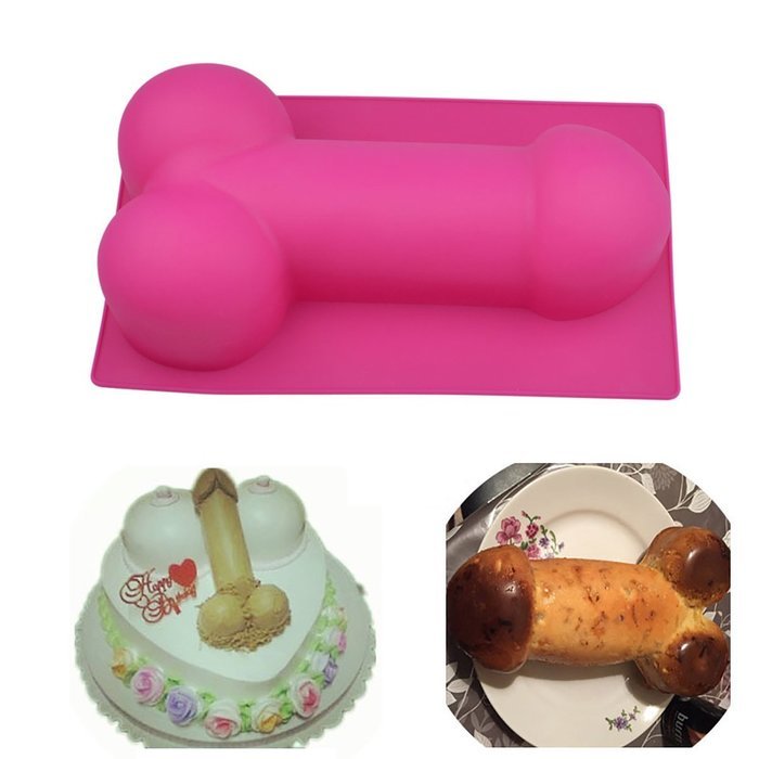 Vi Bachelorette Party Penis Cake Mold Silicone, Hilarious Jelly Mold, Funny Loaf Pan, 11 Inch N3
