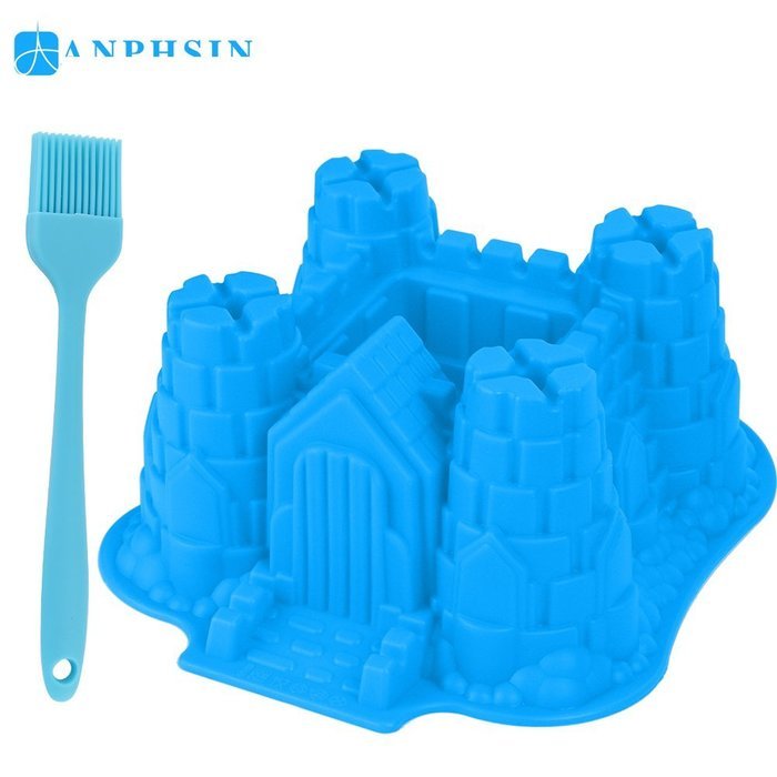 ANPHSIN Creative DIY Silicone Cake Mold-Single Cavity Castle Shape Bakeware Collection Cake Pan-Green N4