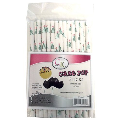 CK Products Cake Pop Sticks Christmas Trees, 6-Inch